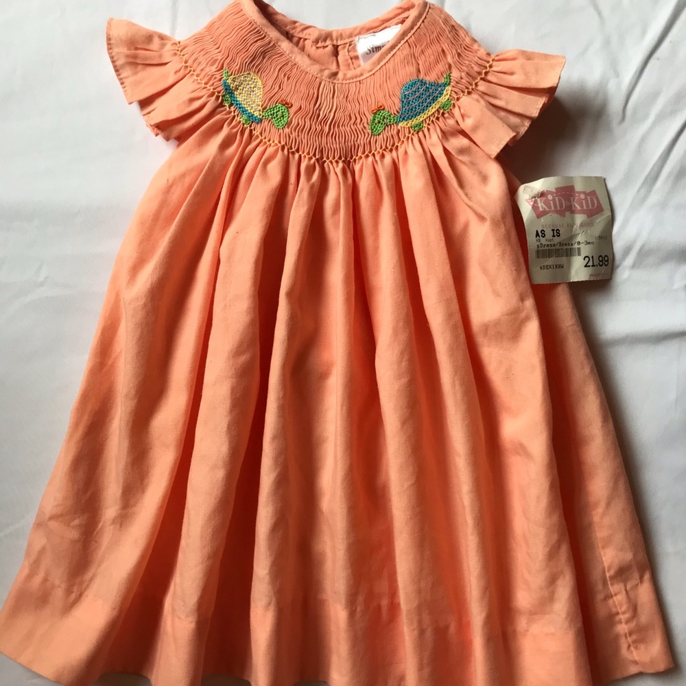 Smocked and Embroidered Turtle Dress
